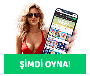kırmızı bikinili kadın ve telefon bulunan butonlu banner